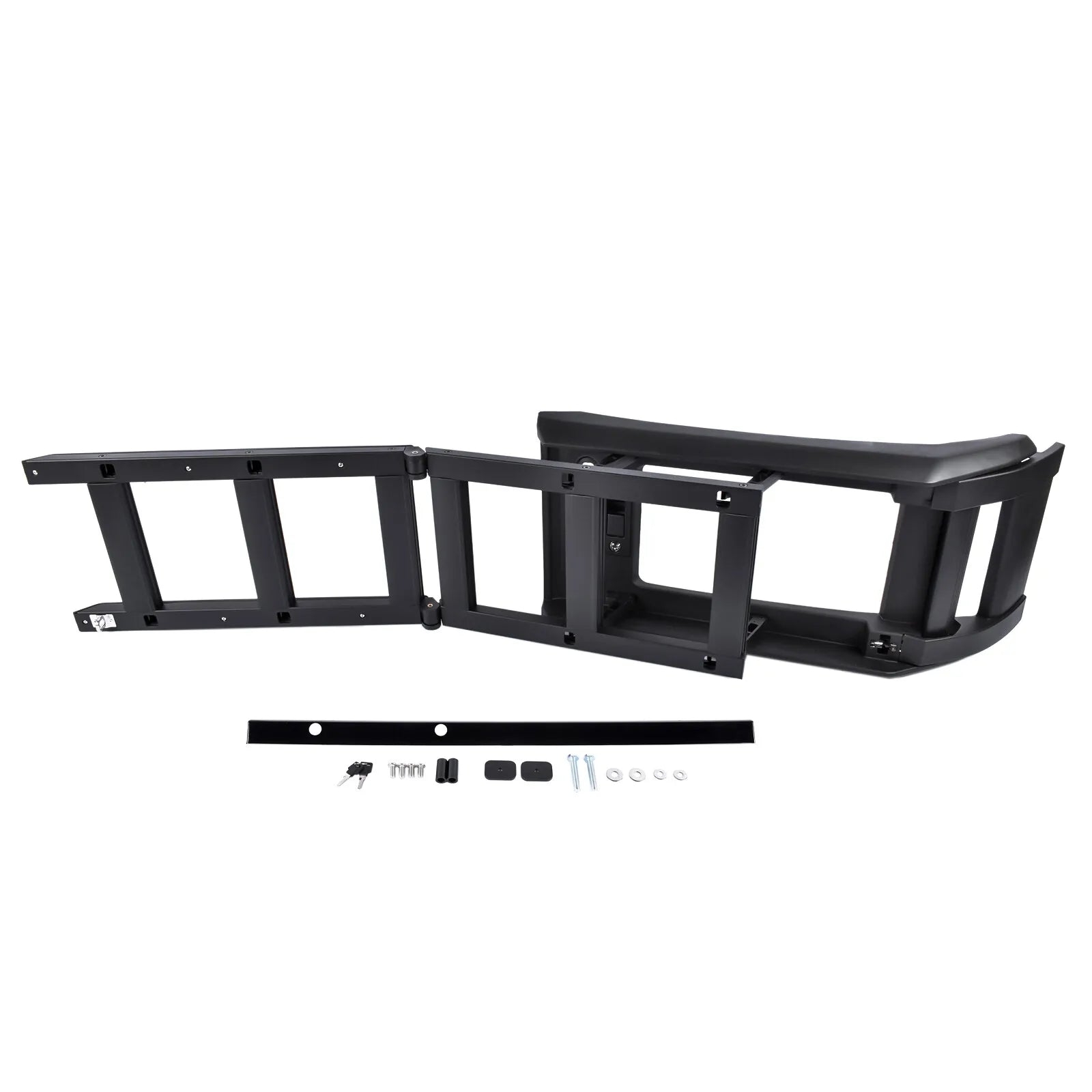 Czarna metalowa boczna drabina dachowa land rover defender 90 110 l663 2020 2024 z solidnym montażem