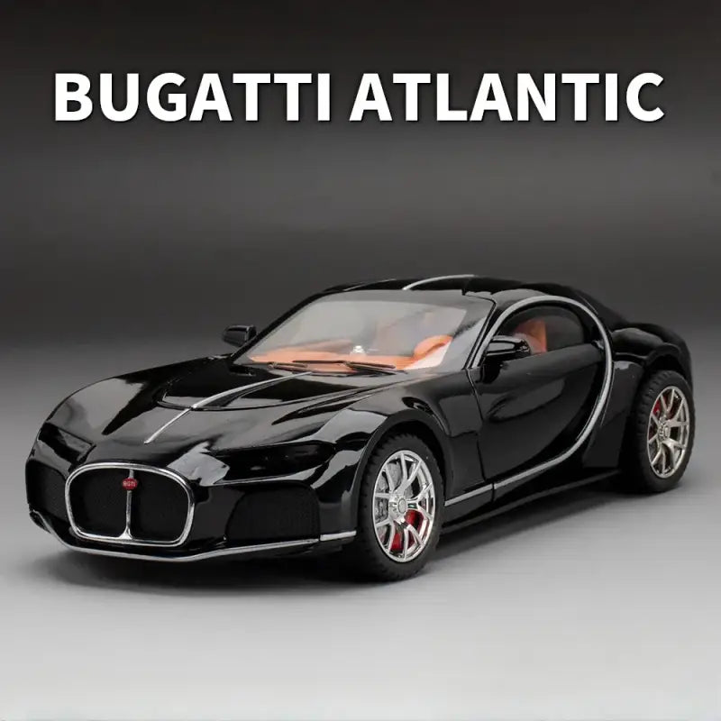 Bugatti Atlantic 1:24 – Metalowy Model Zabawki z Dźwiękiem i Światłem - Czarny