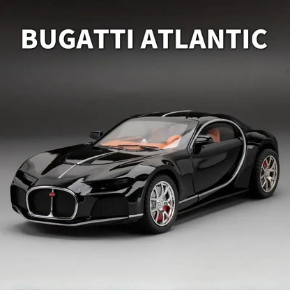 Bugatti Atlantic 1:24 – Metalowy Model Zabawki z Dźwiękiem i Światłem - Czarny