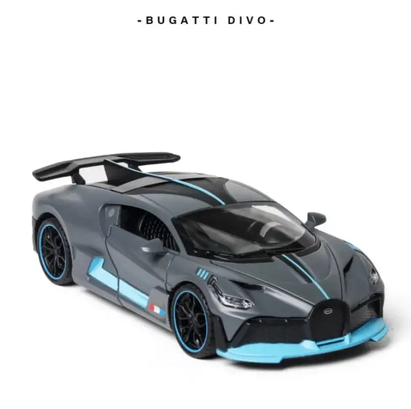 Bugatti Divo 1/32 – Metalowy Model Samochodu z Efektami Świetlnymi Zabawka Kolekcjonerska dla Chłopców - Szary
