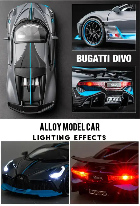 Bugatti Divo 1/32 – Metalowy Model Samochodu z Efektami Świetlnymi Zabawka Kolekcjonerska dla Chłopców
