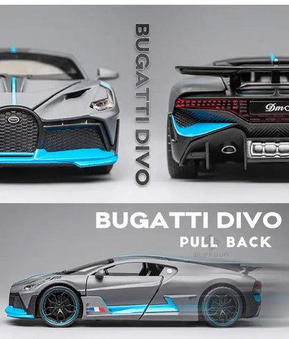 Bugatti Divo 1/32 – Metalowy Model Samochodu z Efektami Świetlnymi Zabawka Kolekcjonerska dla Chłopców