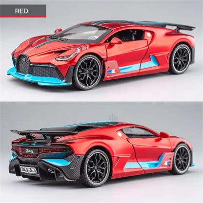 Bugatti Divo 1/32 – Metalowy Model Samochodu z Efektami Świetlnymi Zabawka Kolekcjonerska dla Chłopców