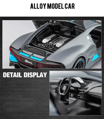 Bugatti Divo 1/32 – Metalowy Model Samochodu z Efektami Świetlnymi Zabawka Kolekcjonerska dla Chłopców