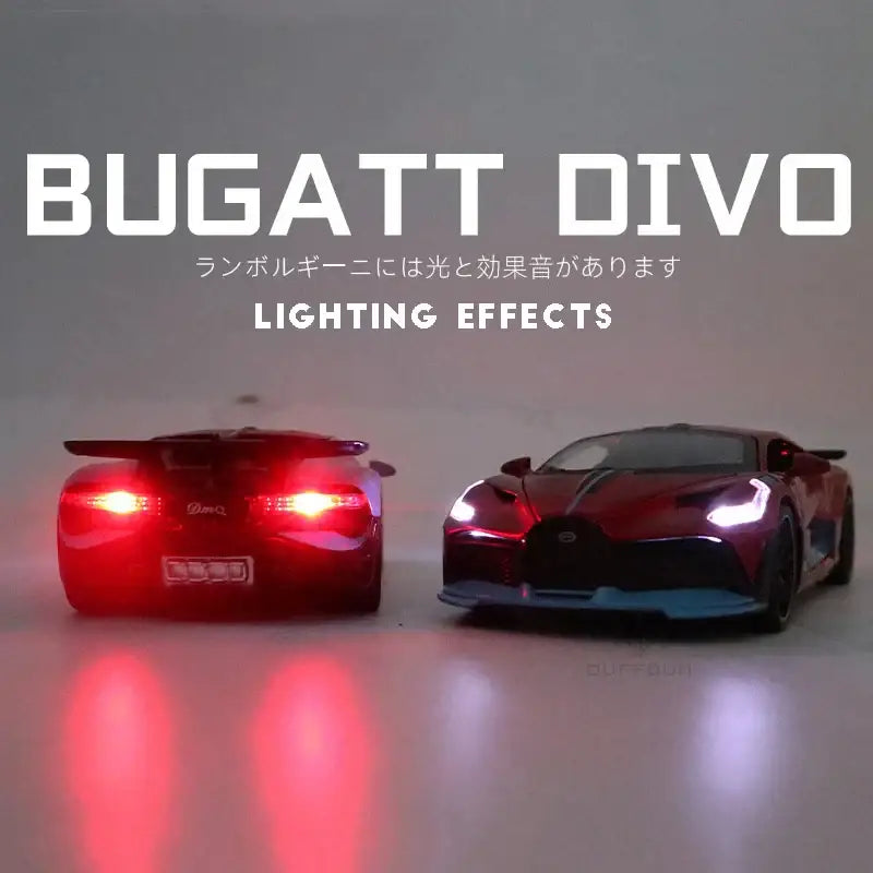 Bugatti Divo 1/32 – Metalowy Model Samochodu z Efektami Świetlnymi Zabawka Kolekcjonerska dla Chłopców
