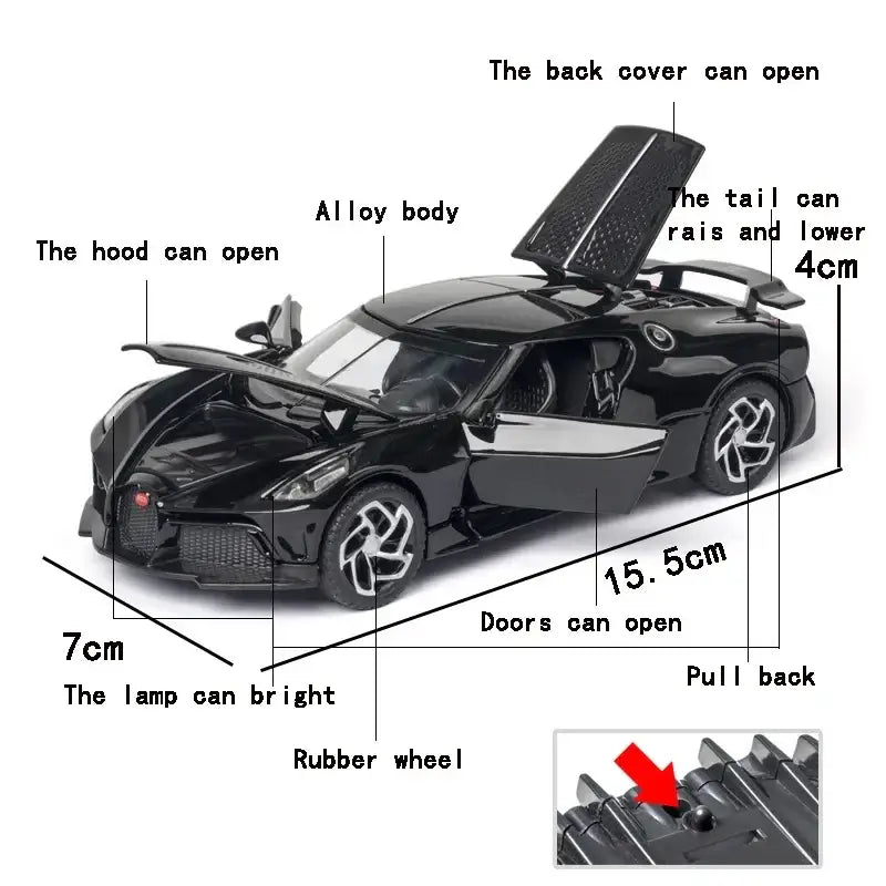 BGT La Voiture Noire 1:32 – Metalowy Model Samochodu Kolekcjonerska Replika Limitowana Edycja