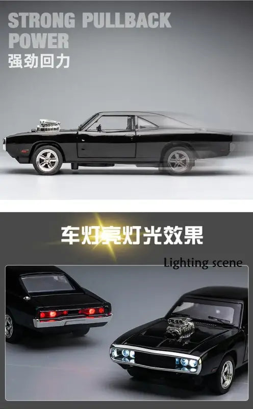 Charger 1970 1/32 – Metalowy Model Samochodu Die-Cast - Czarny z pudełkiem
