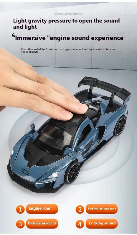 Chevrolet Camaro 1:32 – Metalowy Model z Otwieranymi Drzwiami i Efektami Dźwiękowymi - Niebieski