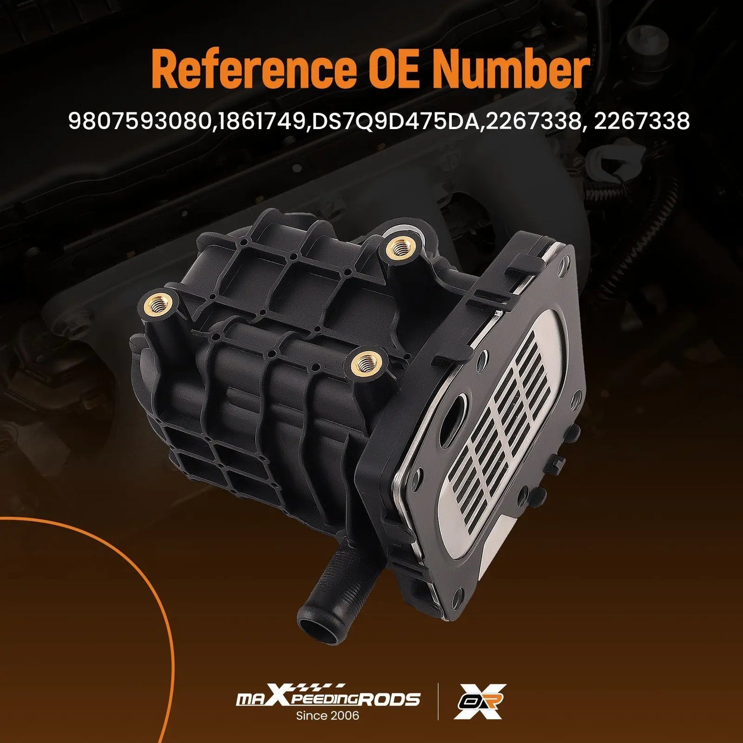 Czarny plastikowy kolektor dolotowy egr zawór z złotymi gwintowanymi końcówkami i srebrną wentylowaną płytą dla bluehdi for citroen