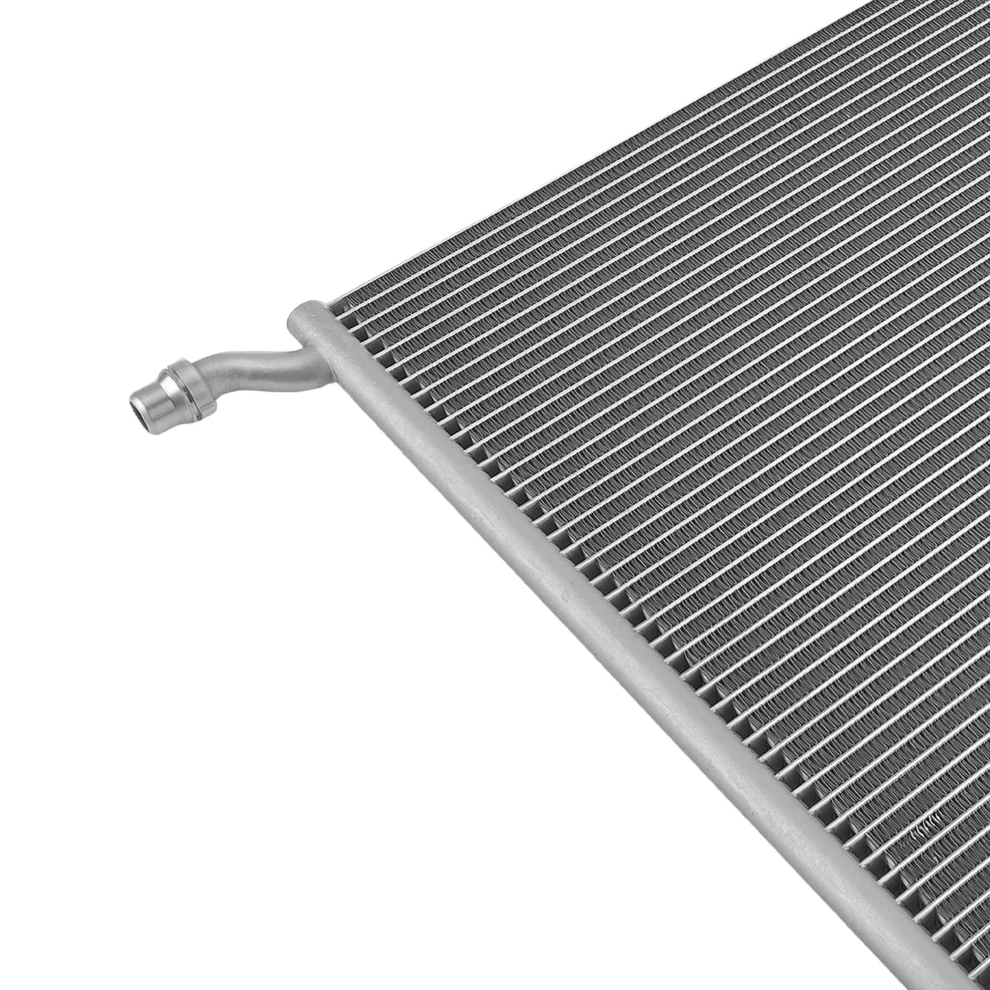 Srebrna aluminiowa chłodnica downflow do mercedes c300 w205 2 0l 2015 2016 z żeberkami i zakrzywionym przewodem metalowym