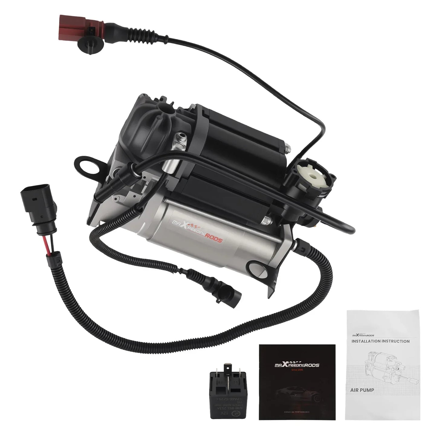 Compressor air suspension pump engine 6/8 cylinder 4E0616007 + relay For Audi A8