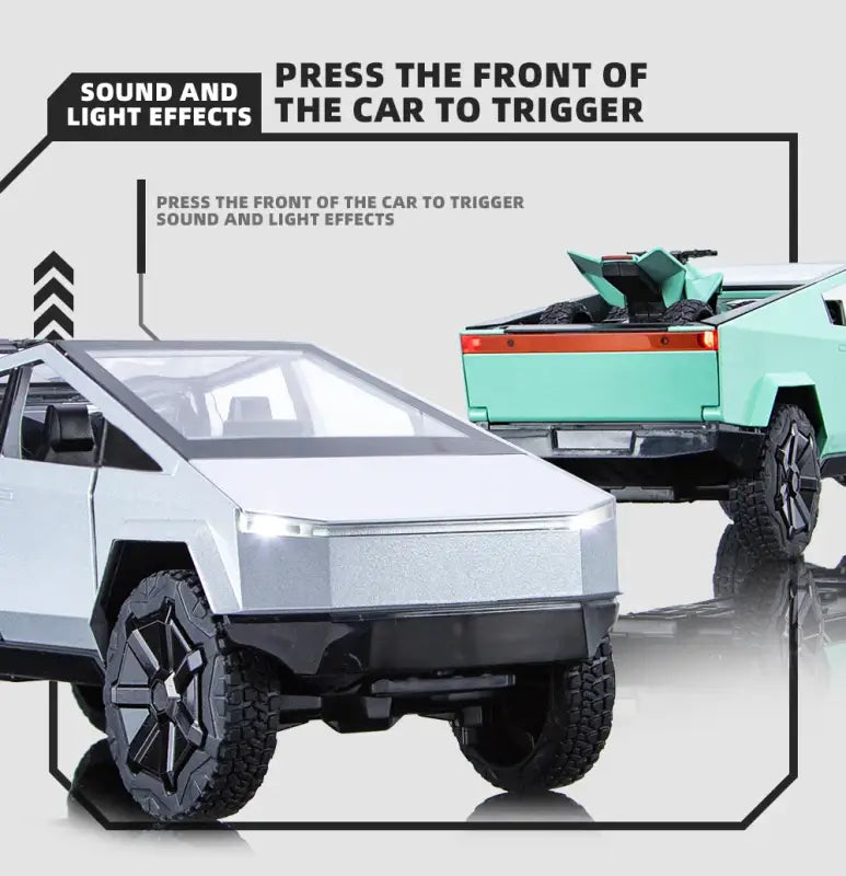 Cybertruck 1:24 – Metalowy Model Pickup z Dźwiękiem i Światłem