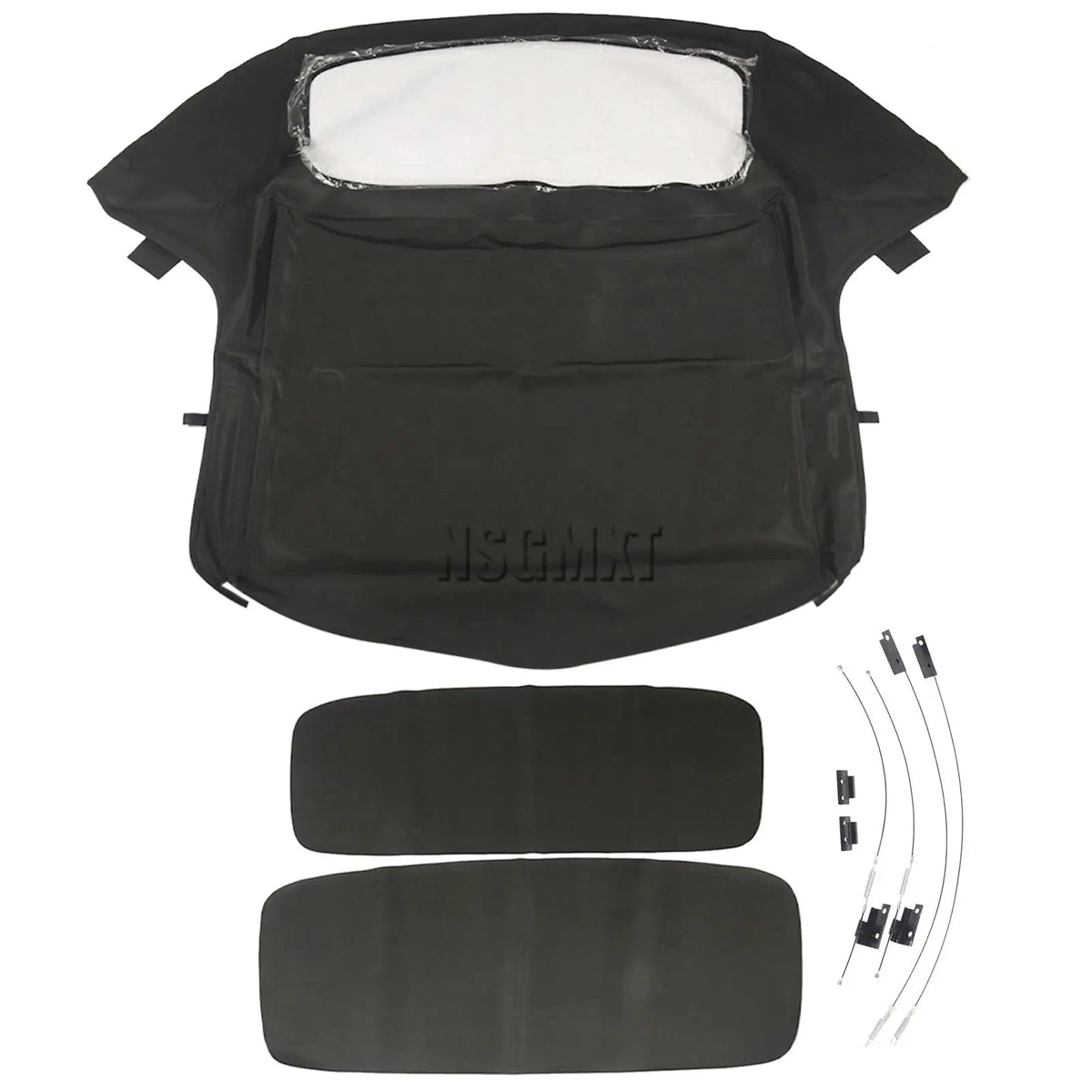 Czarny dach kabriolet z pcv z tkaninowym dachem i bocznymi panelami do bmw z3 e36 1996–2002