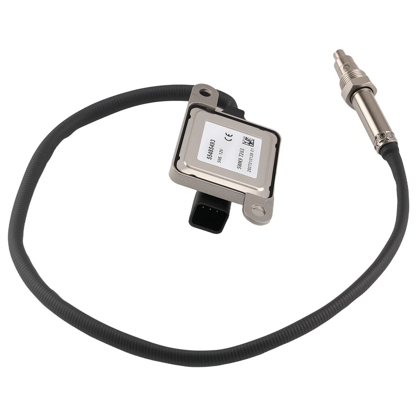 Srebrny czujnik nox do opel vauxhall zafira mk3 tourer 1.6 cdti 2013-2018 z czarnym przewodem i metalowym gwintem