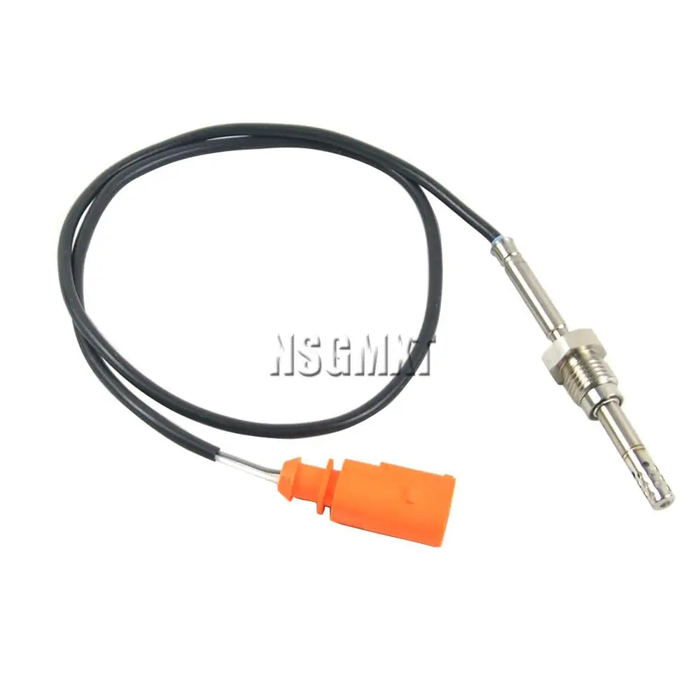 Pomarańczowy plastikowy złącz z czarnym kablem i metalową końcówką czujnika ap01 exhaust gas temperature sensor 03k906088b 03l906088bq platform chassis vw multivan transportert5