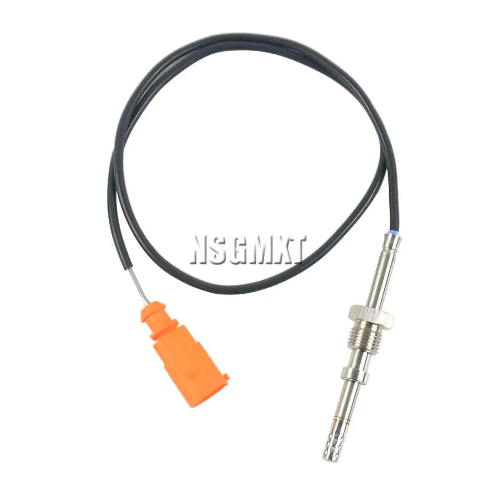 Czarny przewód z pomarańczowym konektorem i metalową końcówką czujnika do ap01 exhaust gas temperature sensor vw multivan t5 03k906088b 03l906088bq platform chassis