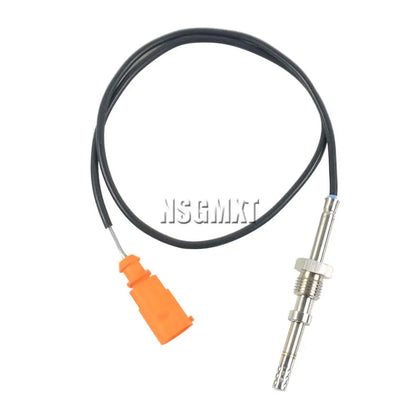 Czarny przewód z pomarańczowym konektorem i metalową końcówką czujnika do ap01 exhaust gas temperature sensor vw multivan t5 03k906088b 03l906088bq platform chassis