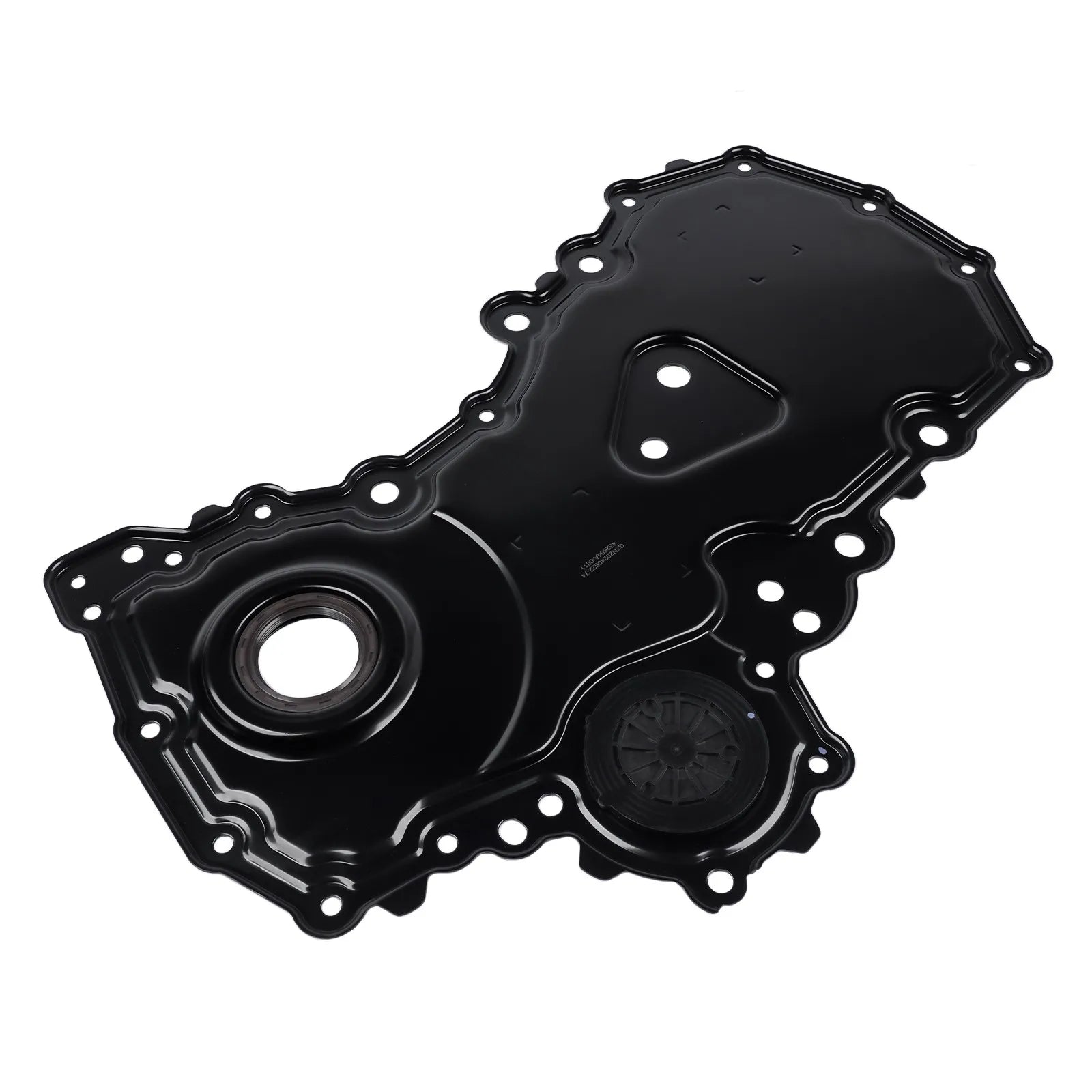 Czarna uszczelka dekla rozrządu z precyzyjnymi wycięciami do ford transit custom mk8 2.0 ecoblue
