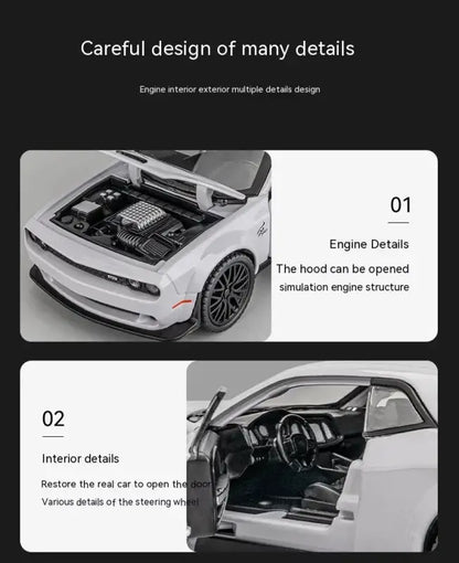 Dodge Challenger Hellcat 1:32 – Metalowy Model Z Efektami Dźwiękowymi