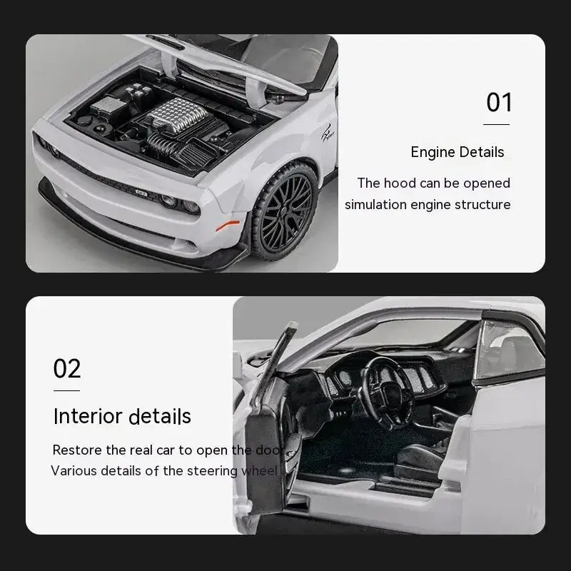 Dodge Challenger Hellcat 1:32 – Metalowy Model Z Efektami Dźwiękowymi