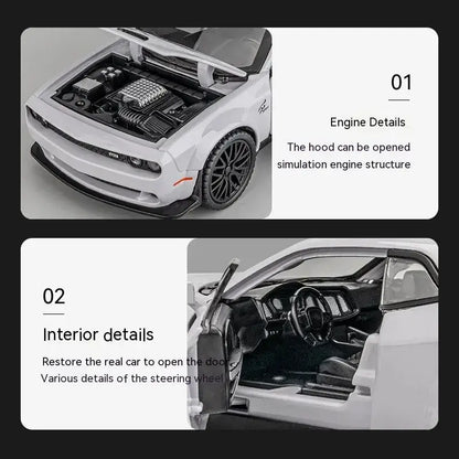 Dodge Challenger Hellcat 1:32 – Metalowy Model Z Efektami Dźwiękowymi
