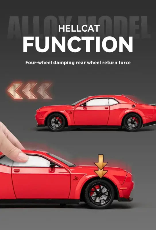 Dodge Challenger SRT Hellcat Redeye 1:24 – Metalowy Model Samochodu Muscularnego