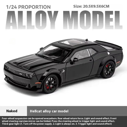 Dodge Challenger SRT Hellcat Redeye 1:24 – Metalowy Model Samochodu Muscularnego - Czarny z pudełkiem