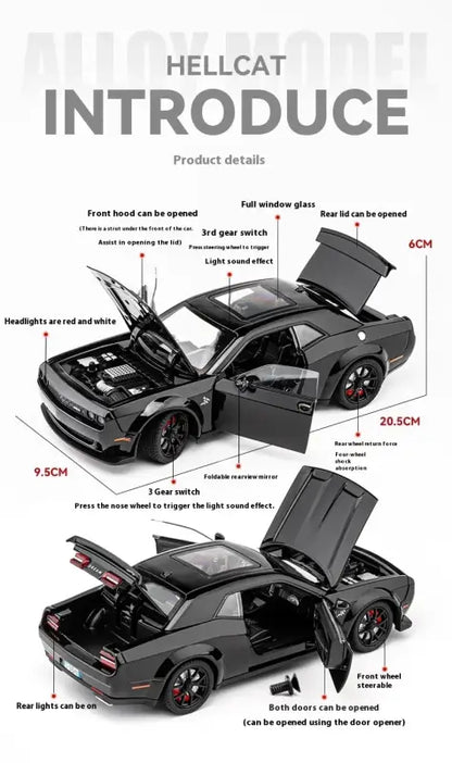 Dodge Challenger SRT Hellcat Redeye 1:24 – Metalowy Model Samochodu Muscularnego