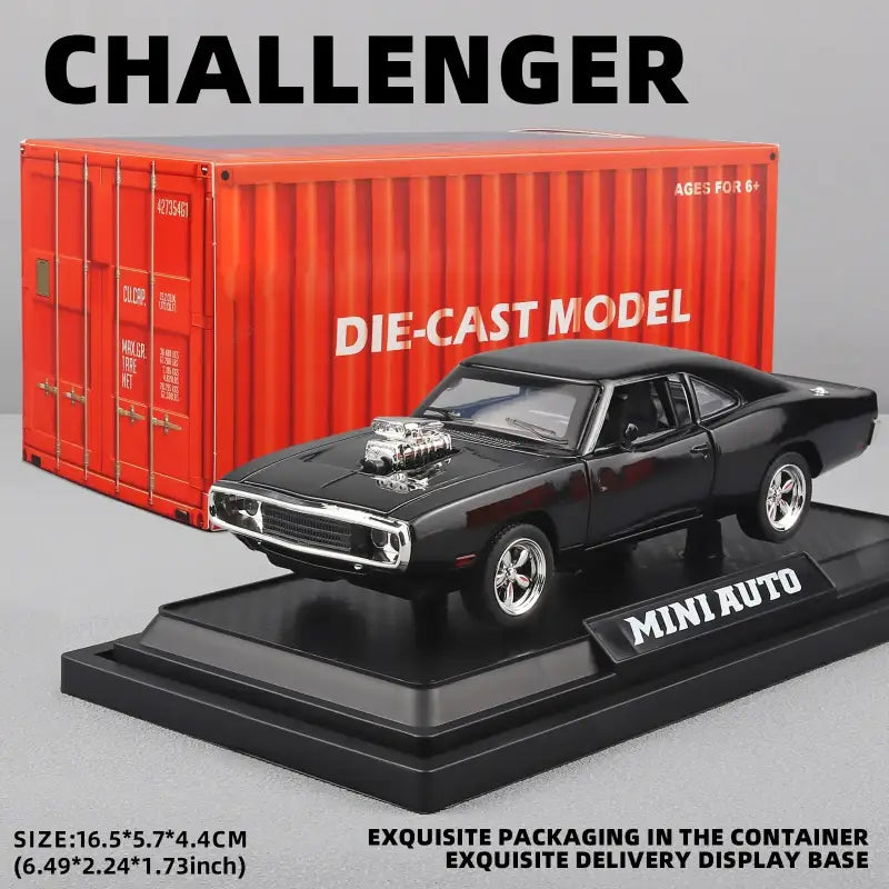 Charger 1970 1:32 – Metalowy Model Samochodu z Mechanizmem Cofania Zabawka dla Dzieci i Kolekcjonerów - Czarny