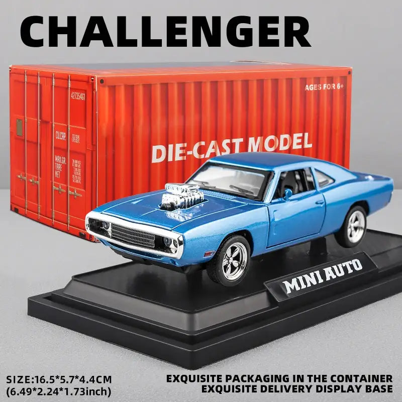 Charger 1970 1:32 – Metalowy Model Samochodu z Mechanizmem Cofania Zabawka dla Dzieci i Kolekcjonerów - Niebieski