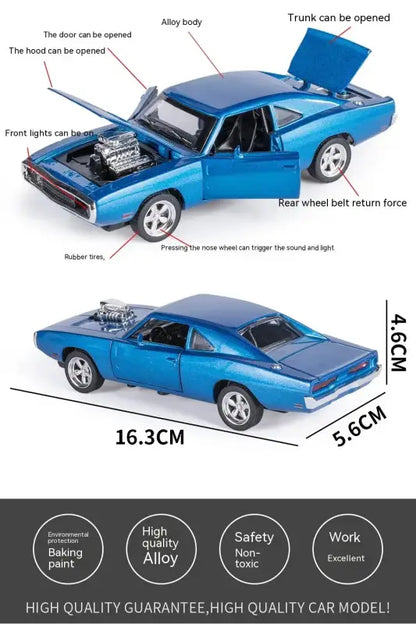 Charger 1970 1:32 – Metalowy Model Samochodu z Mechanizmem Cofania Zabawka dla Dzieci i Kolekcjonerów