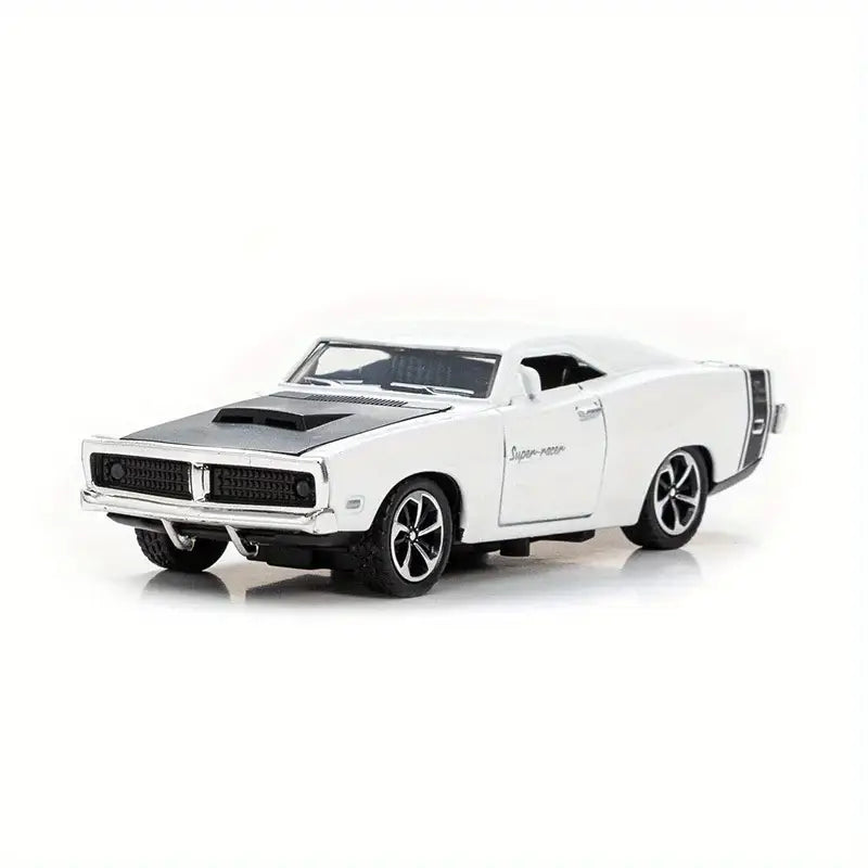 Dodge Sports Car 1:32 – Metalowy Model z Otwieranymi Drzwiami - Biały