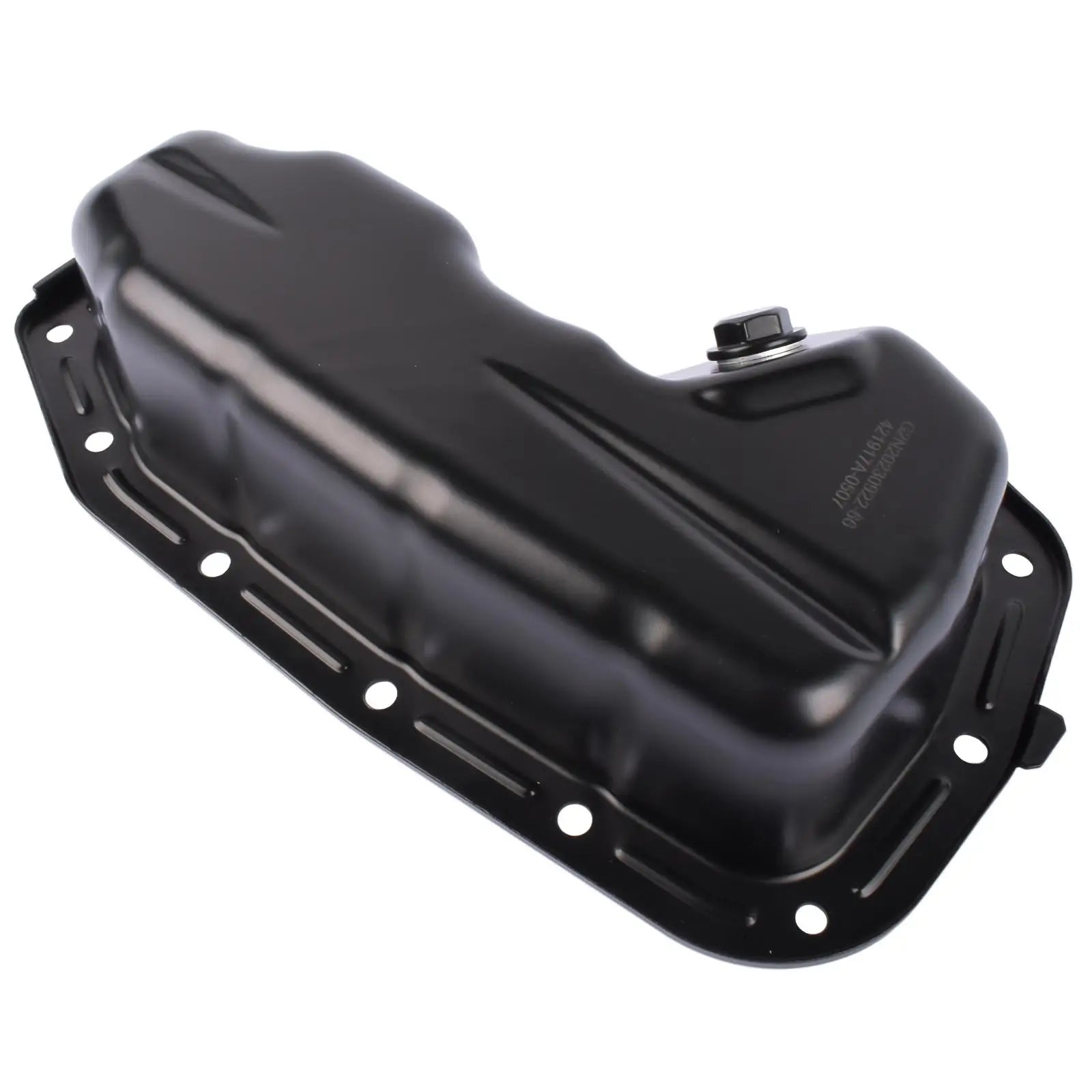 Czarny metalowy olejowy miska silnika ap01 z błyszczącym wykończeniem i zintegrowanym kołnierzem mocującym do dodge durango jeep grand cherokee flex lower