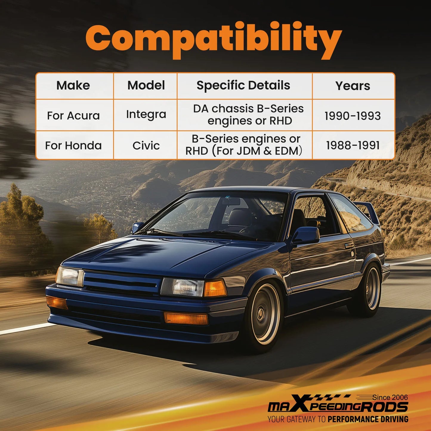 Vorderes Traktionskontroll-Set für untere Spurstangenstrebe, passend für Honda Civic CRX 1988–1991