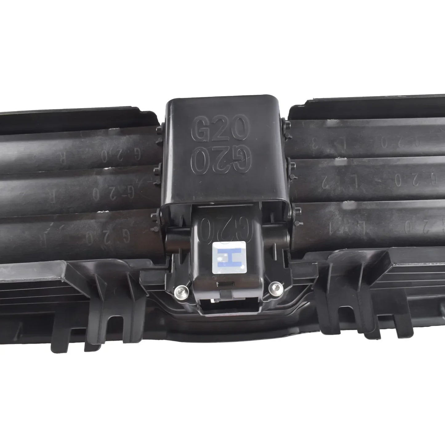 Czarny plastikowy zestaw klap radiatora z wytłoczonym oznaczeniem g20 079 do bmw g20 g21 m sport 2019 2022