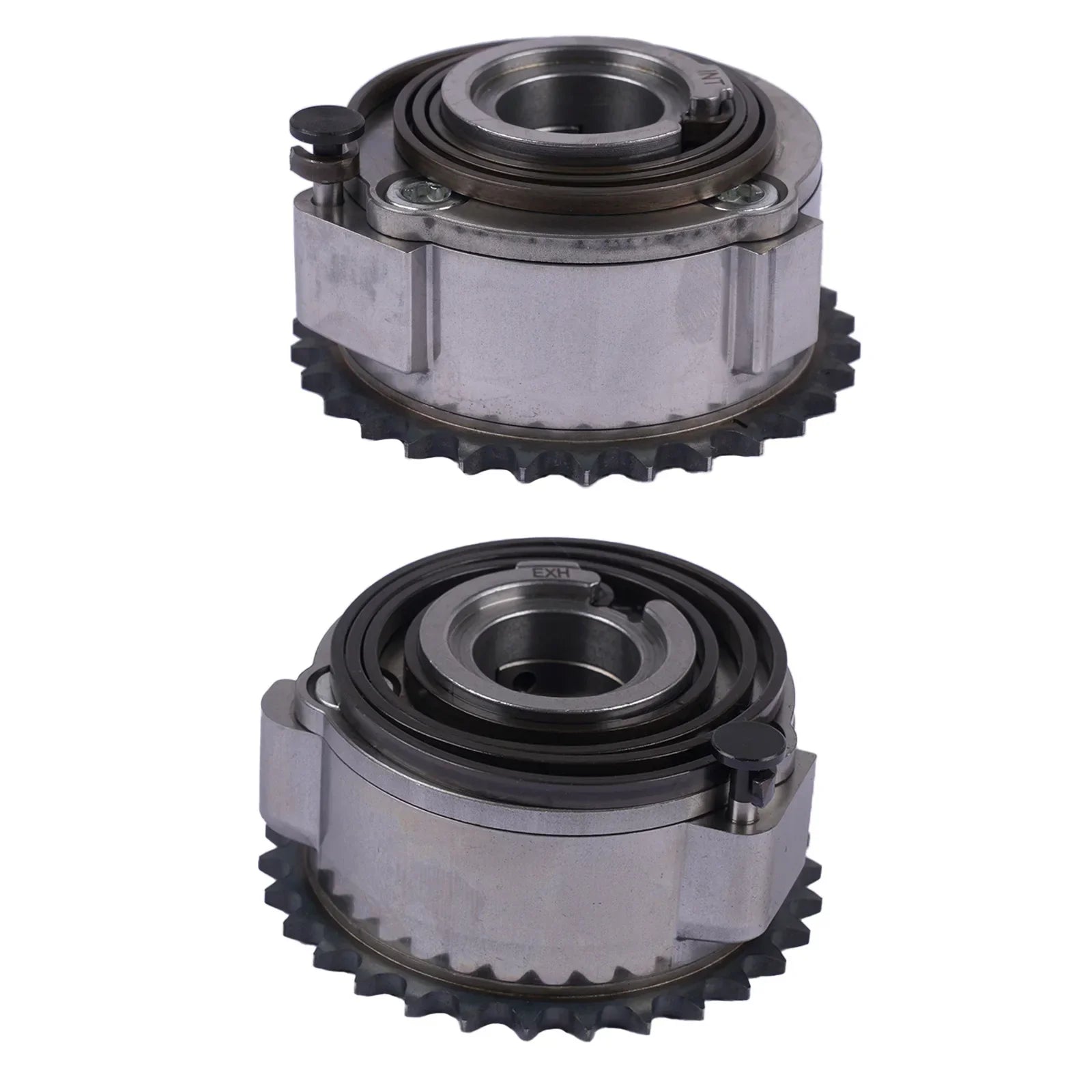 Srebrne metaliczne koła zębate rozrządu 2.0l dla land rover jaguar z czarnymi uszczelkami gumowymi i zębatym obwodem