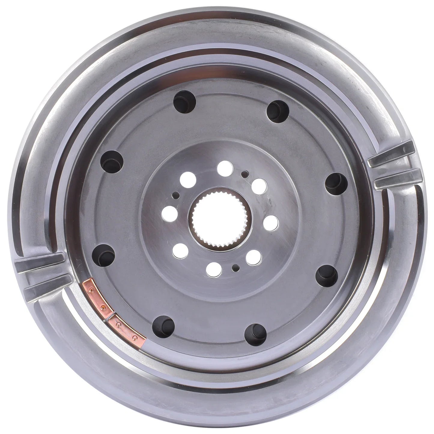 Srebrny metaliczny dwumasowy flywheel ap01 z centralnym trybem i miedzianymi mocowaniami do audi a3 quattro dohc volkswagen 06j105266ae 06j105266ah