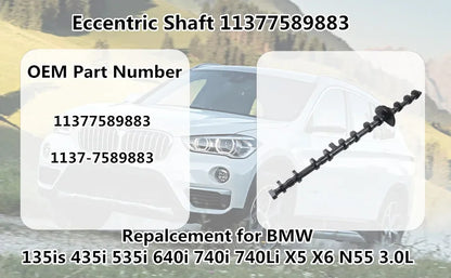 Czarny plastikowy ekscentryczny wał valvetronic oem 11377589883 do bmw x5 x6 n55 3 0l zamiennik