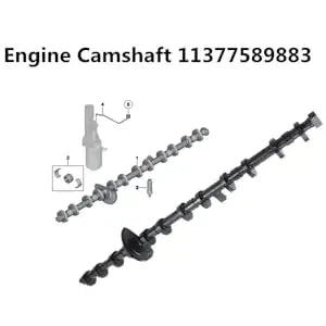 Czarny ekscentryczny wał valvetronic do bmw n55 3 0l z równomiernie rozmieszczonymi krzywkami i centralnym kołem zębatym 11377589883