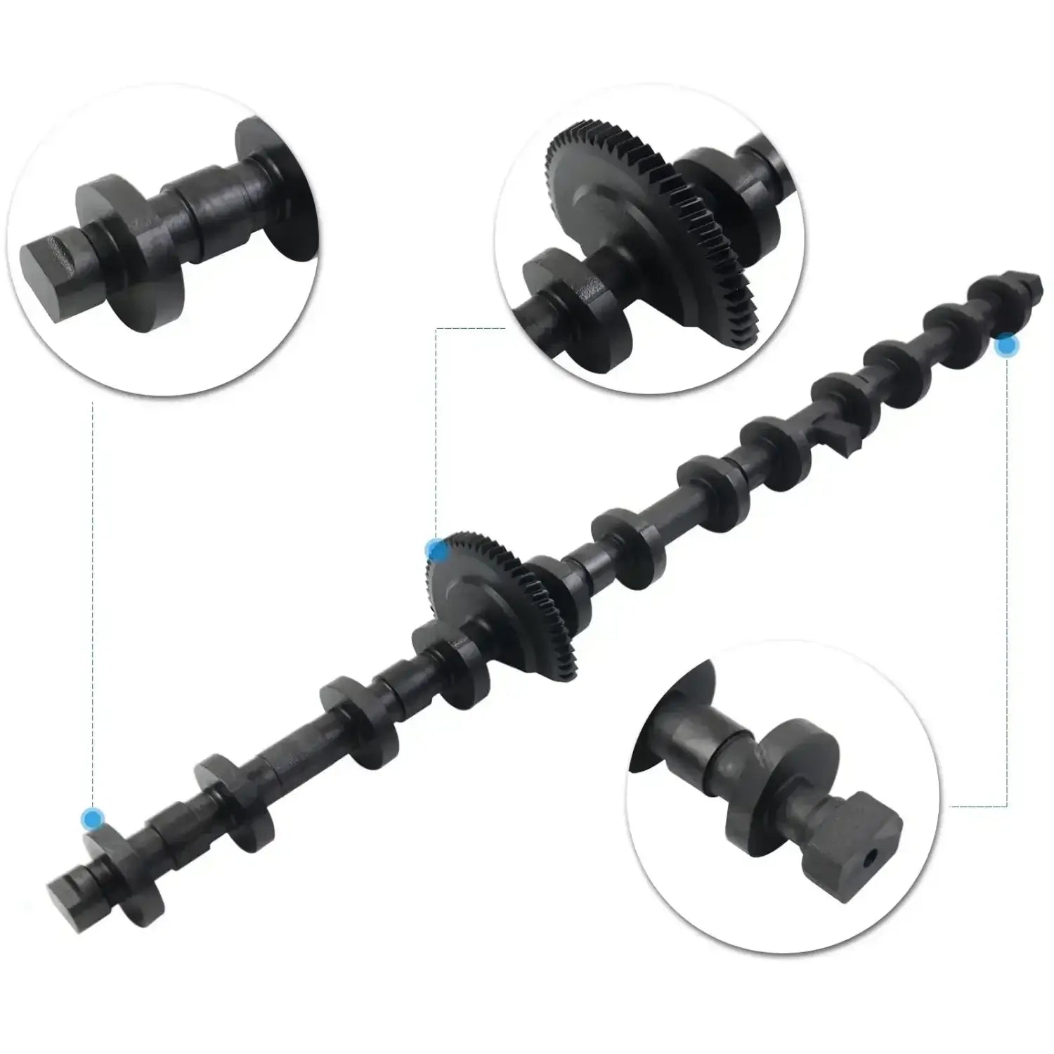 Czarny ekscentryczny wał valvetronic do bmw n55 3 0l z zębami przekładni wykonany ze stali lub żeliwa
