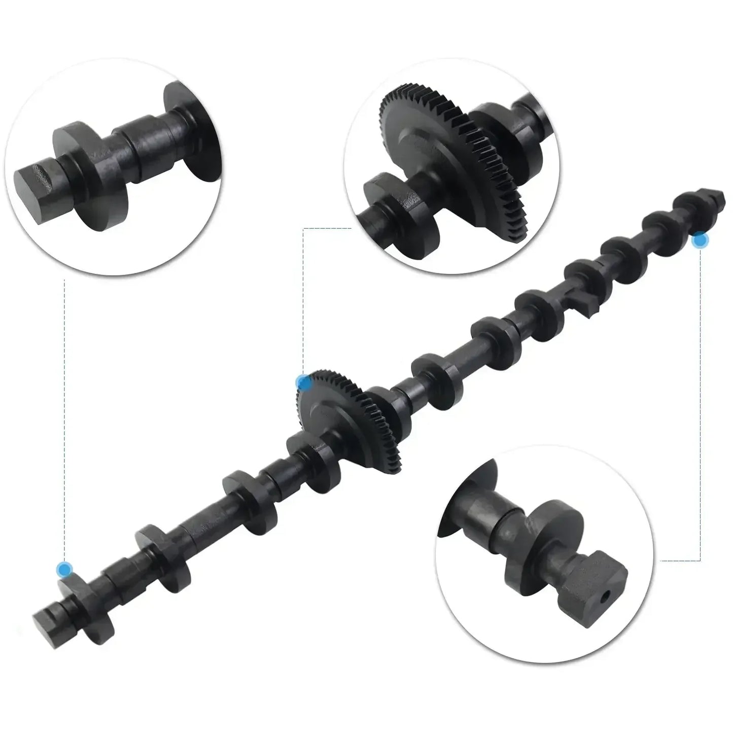 Czarny ekscentryczny wał valvetronic do bmw n55 3 0l z zębami przekładni wykonany ze stali lub żeliwa