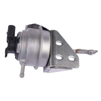 Elektroniczny siłownik turbodoładowania audi a3 sportback srebrny metaliczny z czarnym plastikowym złączem i szarą gumową końcówką
