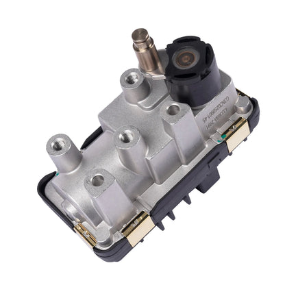 Srebrny metalowy zawór gazowy z czarną obudową i złotymi złączami do ap03 elektronicznego siłownika turbo b47 c20