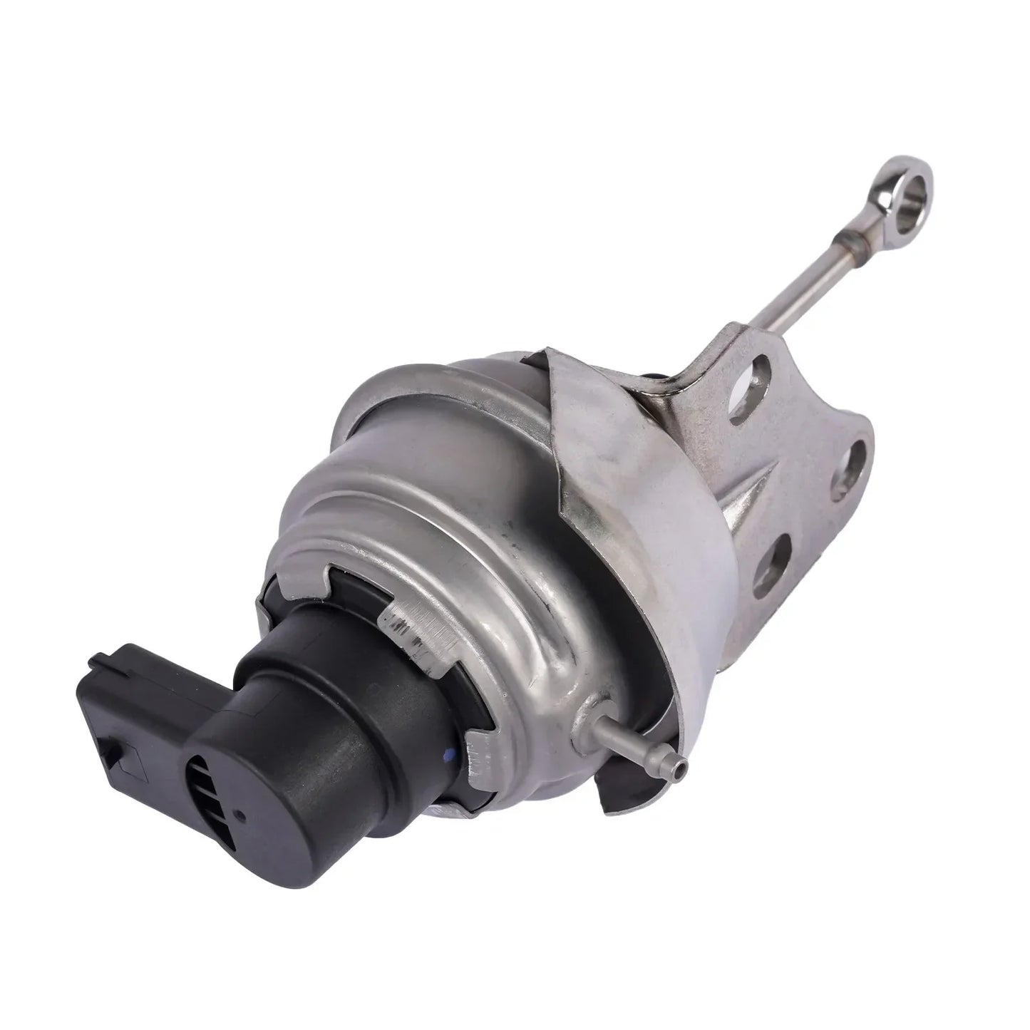 Silver metallic catalytic converter valve with black connector and bracket for iveco daily camion plate-forme châssis