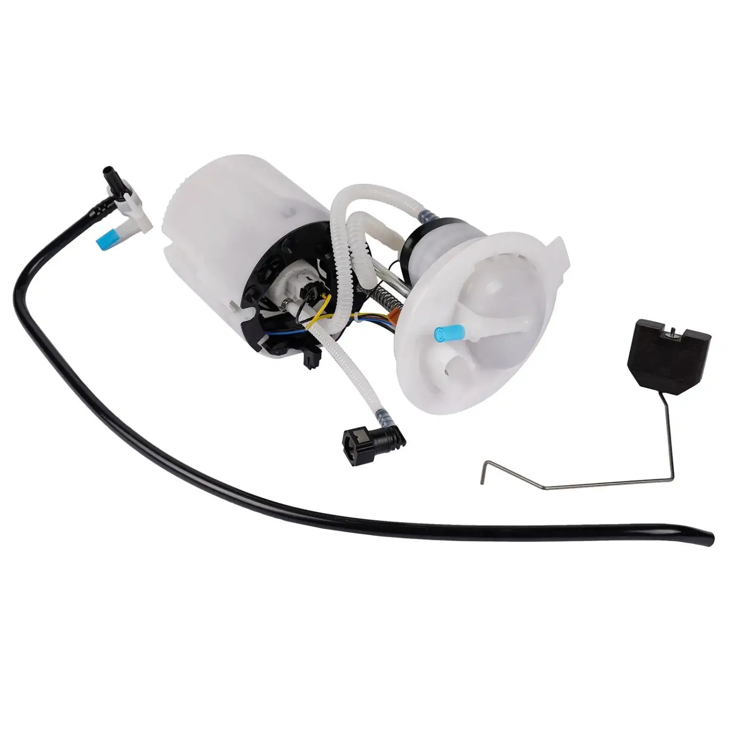 Biały plastikowy elektryczny zespół pompy paliwa z czarnymi wężami do vw volkswagen cc passat 3aa919051c e8738m fg1268 3aa919051l