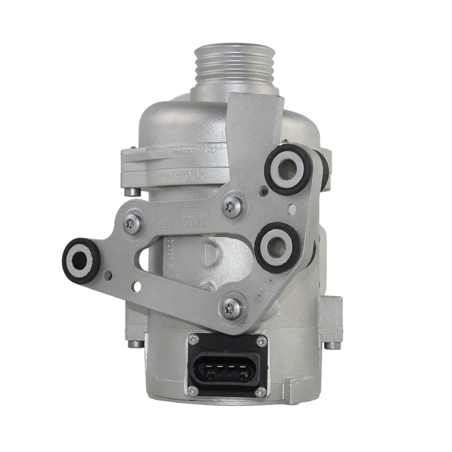 Srebrna metaliczna pompka wody elektryczna z czarnymi uszczelkami do bmw serii 5 f10 f11 xdrive 28i