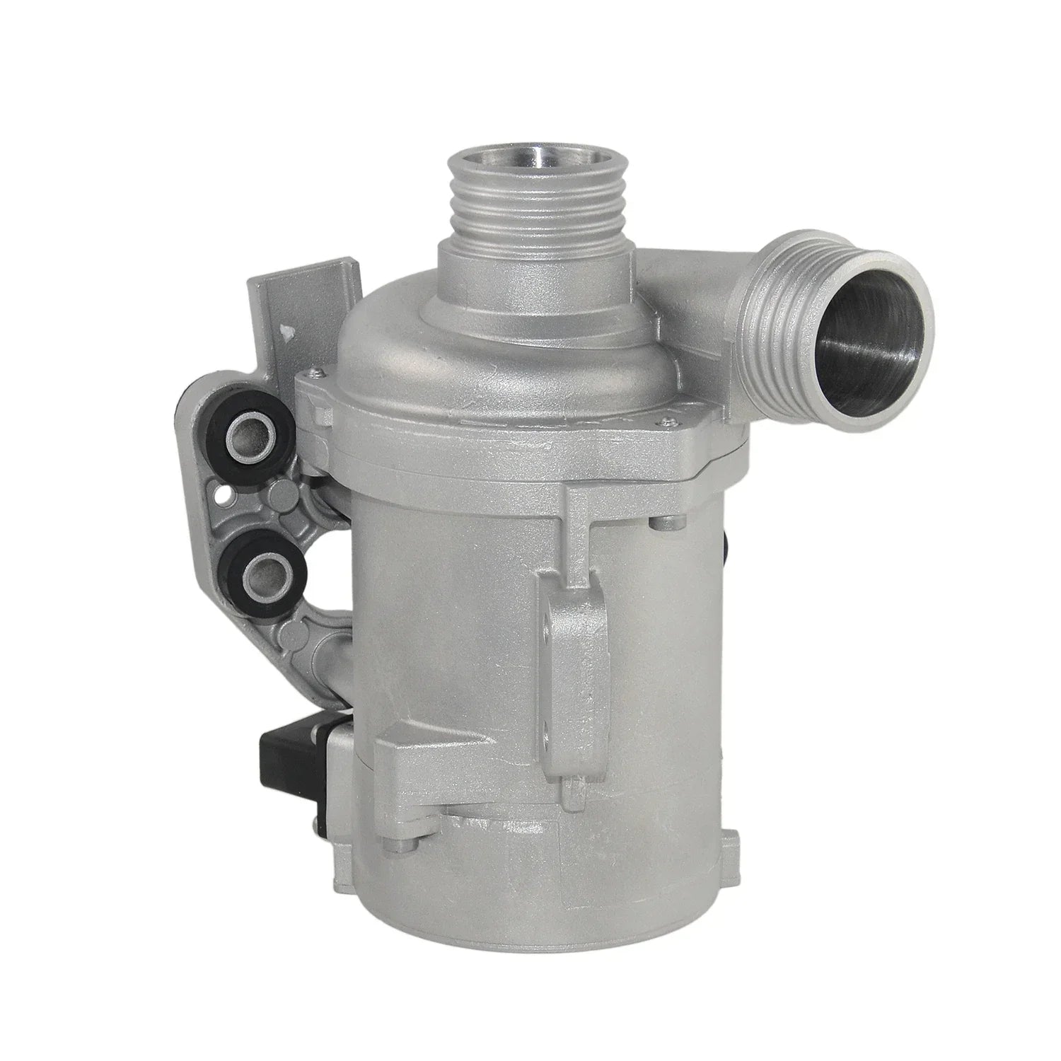 Srebrna metaliczna pompka wody elektryczna ap03 z gwintowanymi portami i czarnymi uszczelkami do f10 f11 xdrive 28i