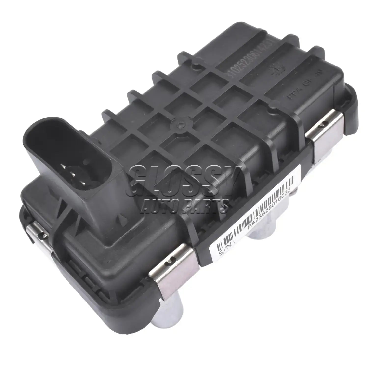Czarny plastikowy zawór egr z metalowymi złączami i kodem kreskowym do bmw 5er e60 ap03 elektryczny siłownik turbo g125