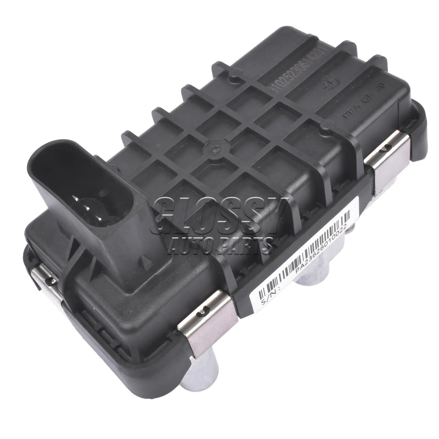 Czarny plastikowy zawór egr z metalowymi złączami i kodem kreskowym do bmw 5er e60 ap03 elektryczny siłownik turbo g125