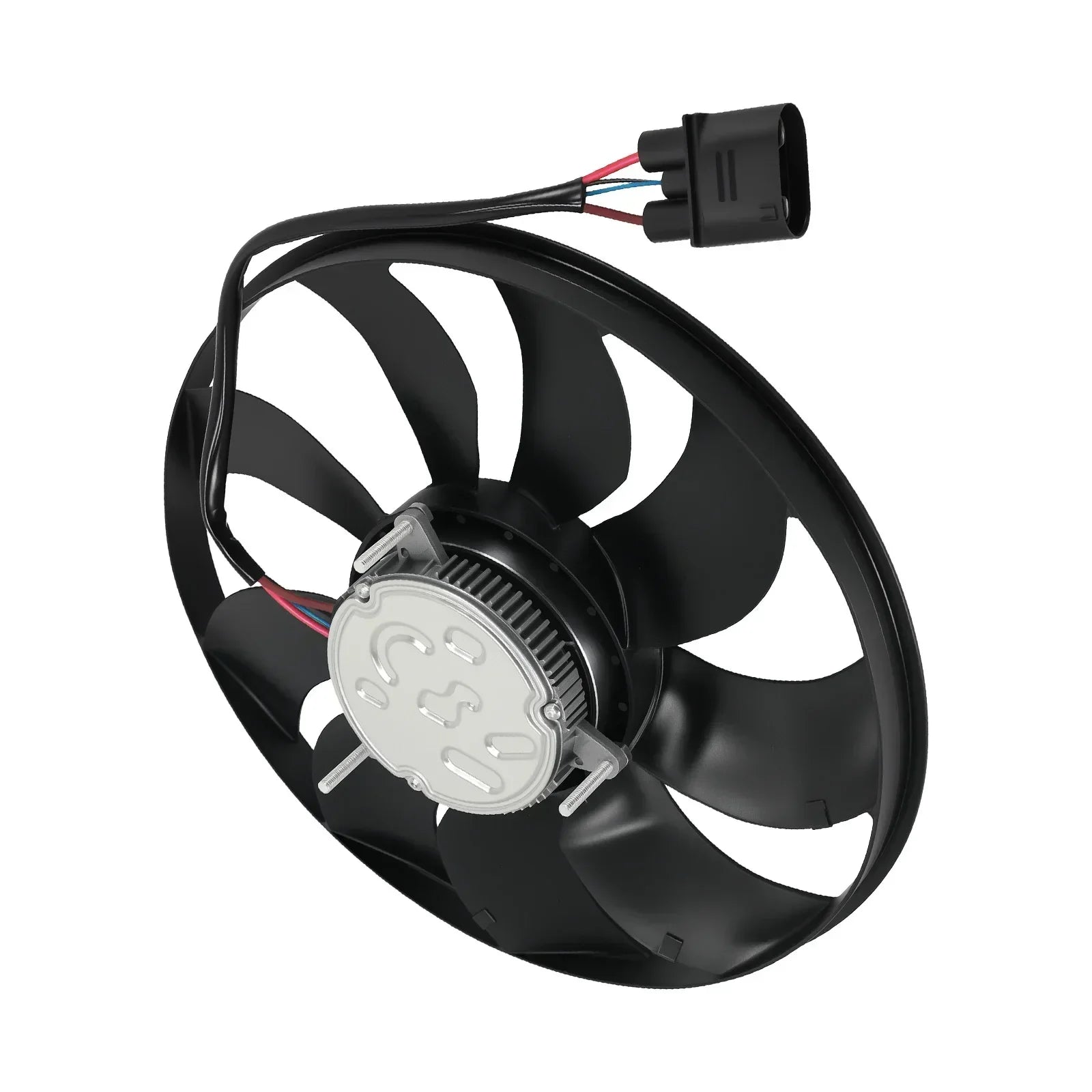 Czarny radiator cooling fan for porsche 718 boxster 911 17-23 z srebrnym silnikiem i kolorowym okablowaniem, reliable shroud assembly